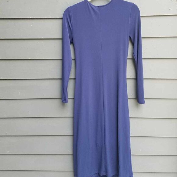 Banana Republic Factory Blue Knit Bodycon Below the Knee Dress Size Small - Picture 3 of 11